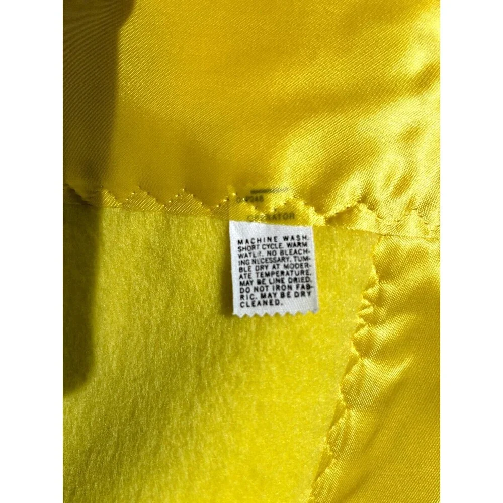 Vintage Handcrafted‎ Thermal Fleece Blanket Sateen Trimmed 65